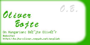 oliver bojte business card