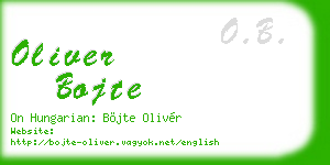 oliver bojte business card